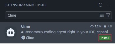 Установка плагина Cline
